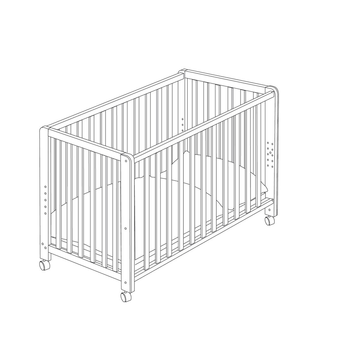GITTERBETT-KOMPLETTSET Room Bed Happy Cloud 60/120 cm  - Weiß/Hellgrün, Basics, Holz/Textil (60/120cm) - Roba