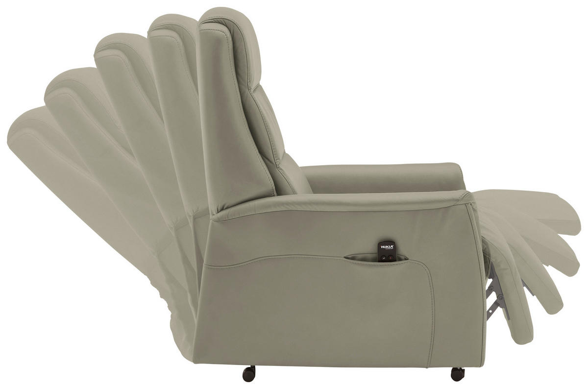 FERNSEHSESSEL Valdera  mit Relaxfunktion, Aufstehhilfe, Rücken echt Echtleder Grau  - Schwarz/Grau, KONVENTIONELL, Leder/Kunststoff (70/107/88cm) - Livetastic