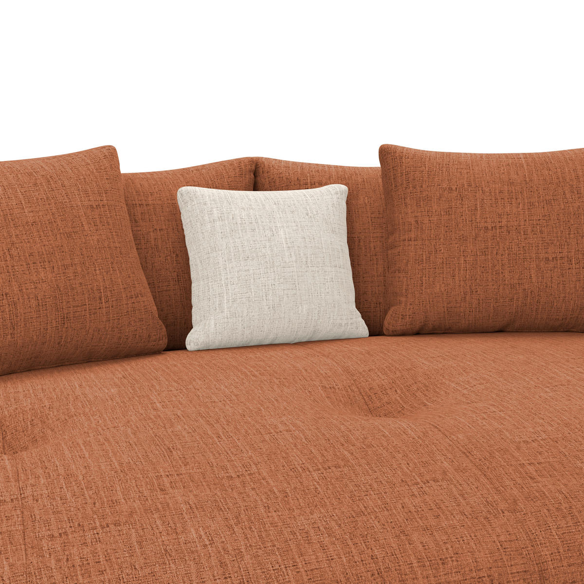 MEGASOFA Chenille Terracotta  - Terracotta/Schwarz, Trend, Kunststoff/Textil (238/80/140cm) - MID.YOU