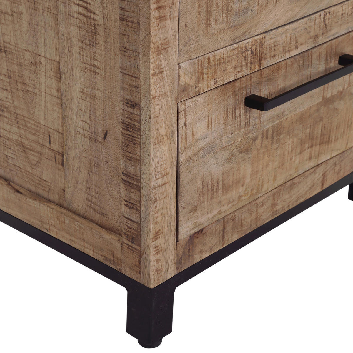 KOMMODE RIO, 50/120/40 cm, 5 Schublade(n)  - Schwarz/Naturfarben, Design, Holz/Metall (50/120/40cm) - Landscape