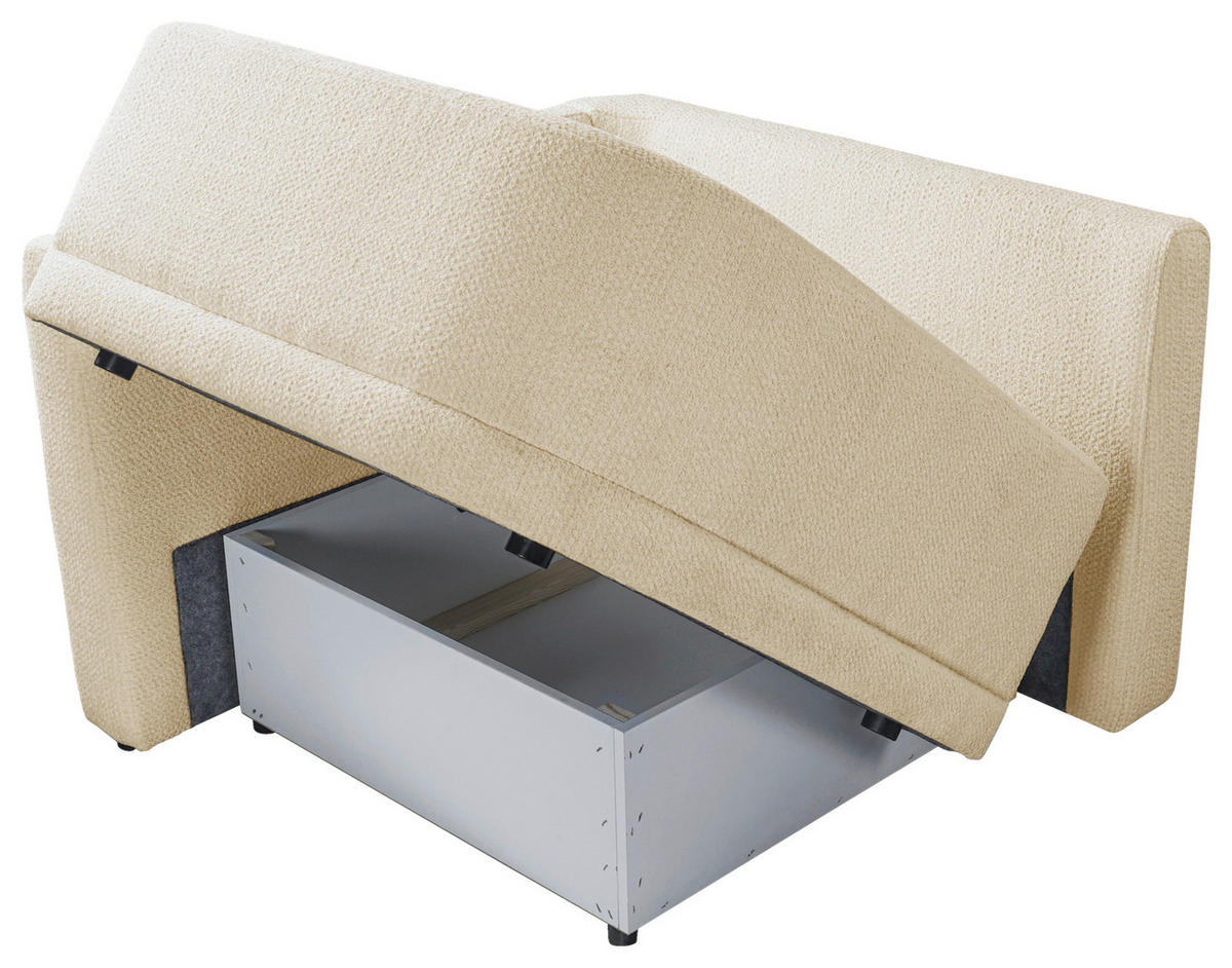 SOFA ZURI in Struktur Creme  - Rot/Creme, Trend, Kunststoff/Textil (110/75/115cm) - Livetastic