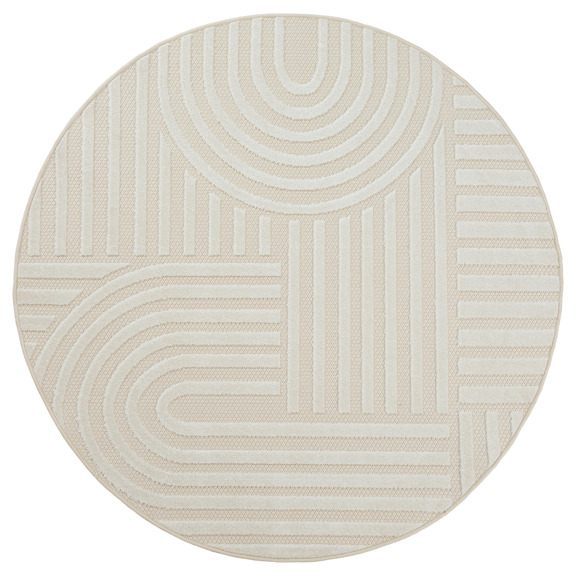 OUTDOORTEPPICH 120 cm Berlin Creme  - Creme, KONVENTIONELL, Kunststoff/Textil (120cm)