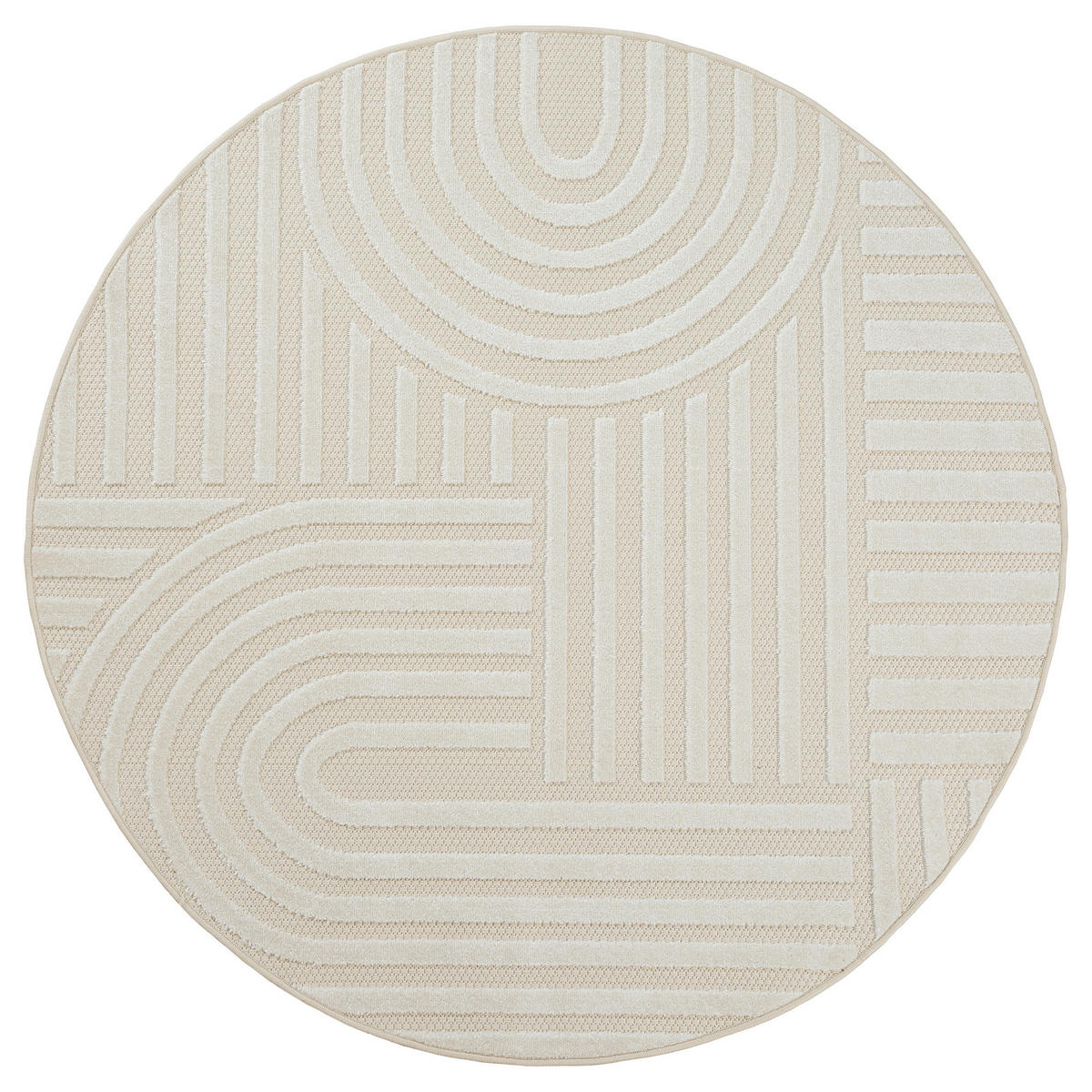 OUTDOORTEPPICH 120 cm Berlin Creme  - Creme, KONVENTIONELL, Kunststoff/Textil (120cm) - Novel