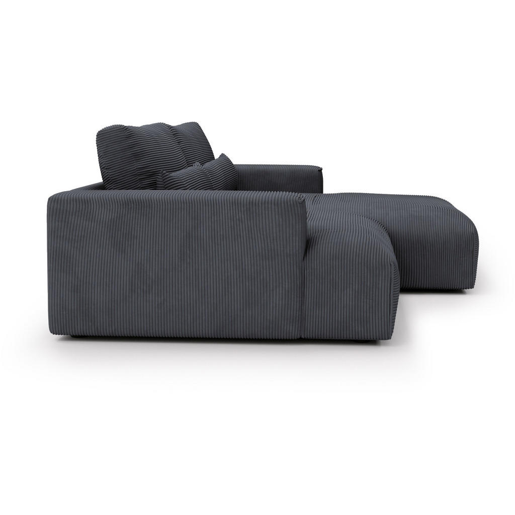 Thumbnail - Stylife Ecksofa Felicia, Dunkelgrau, Textil, 3-Sitzer, Füllung: Schaumstoff, Ottomane rechts, L-Form, 267x187 cm, Stoffa...