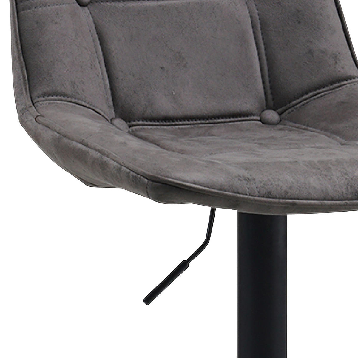 BARHOCKER-SET Mikrofaser Anthrazit gastro- und objekttauglich  - Anthrazit/Schwarz, LIFESTYLE, Textil/Metall (49/87/43cm) - MID.YOU