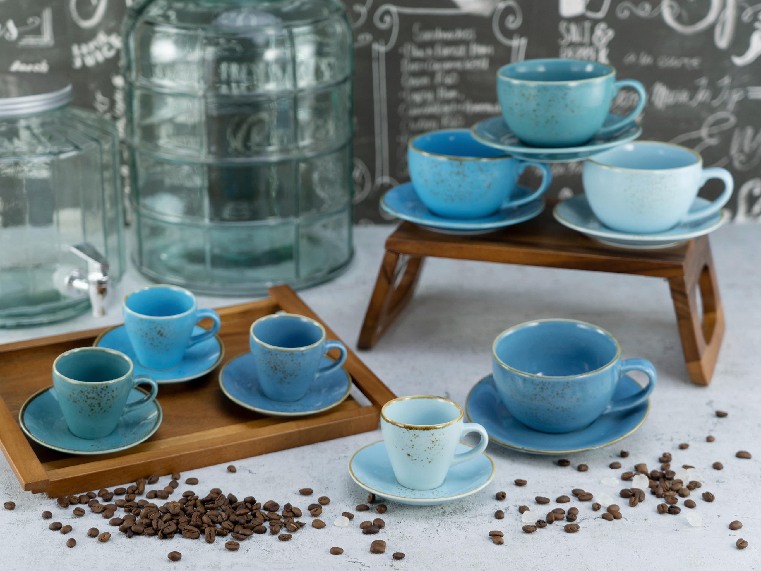 TASSENSET Nature Collection Aqua 16-teilig  - Blau, Basics, Keramik - Creatable