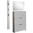 GARDEROBE 3-teilig in 125/200/19 cm - Kaschmir/Eichefarben, Design, Glas/Holzwerkstoff (125/200/19cm) - Voleo