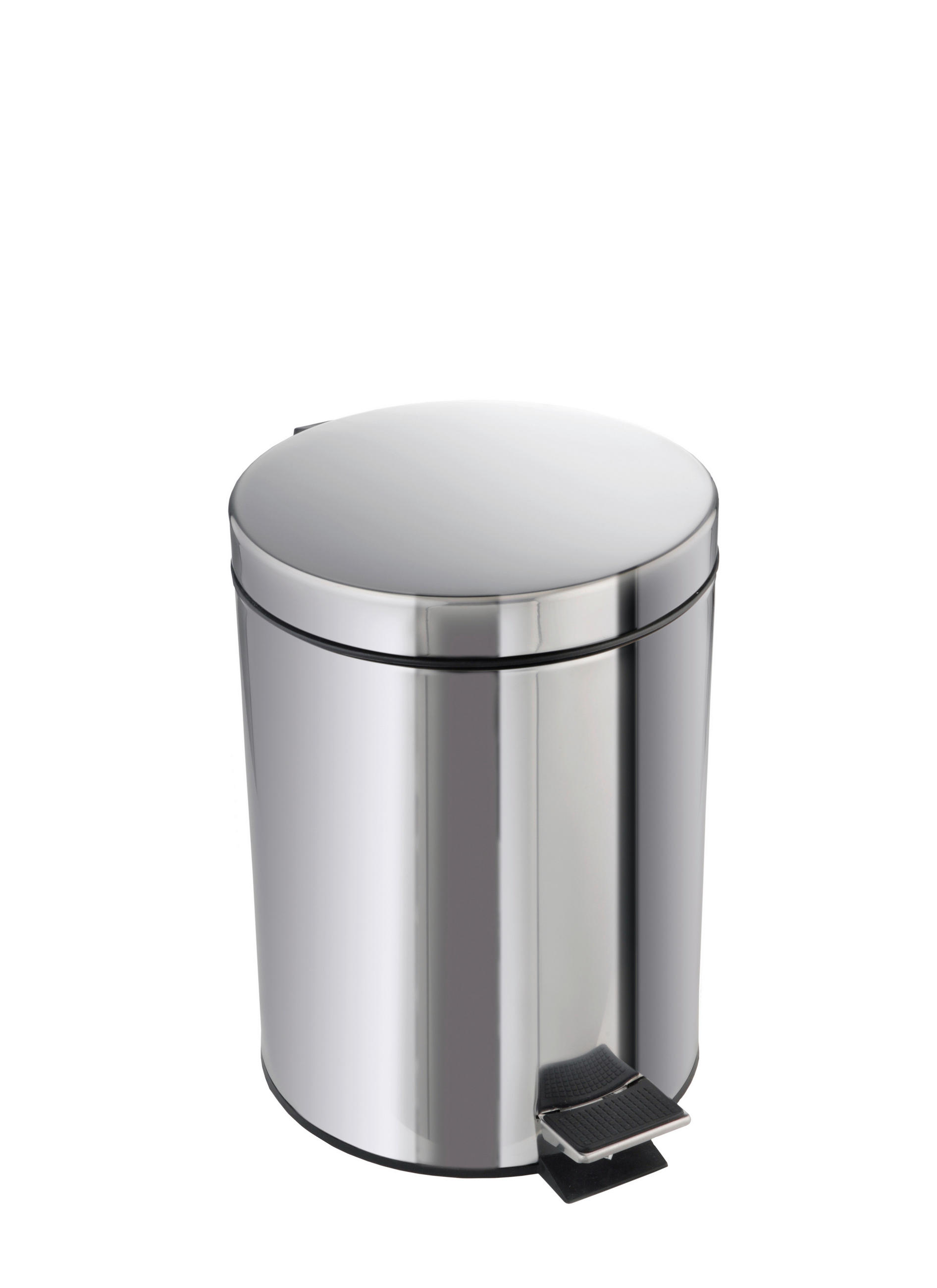 ABFALLEIMER 12 L  - Alufarben/Schwarz, KONVENTIONELL, Kunststoff/Metall (25/38cm)