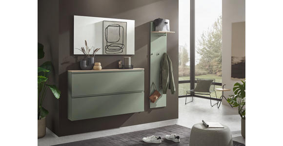 GARDEROBENPANEEL  in 40/170/28 cm  - Eichefarben/Grün, Design, Holzwerkstoff (40/170/28cm) - Voleo