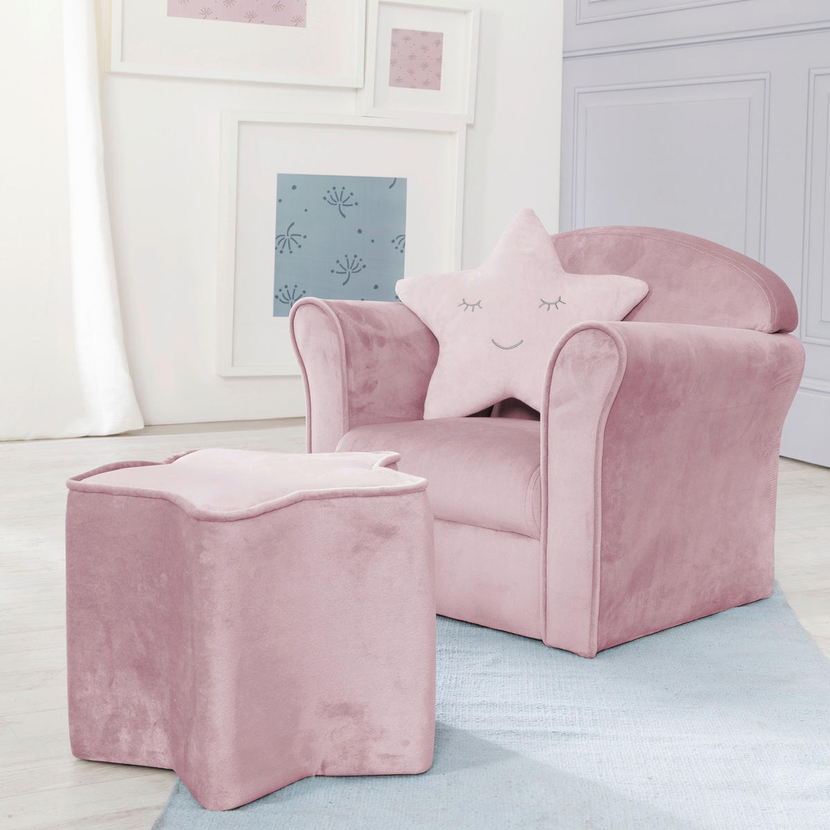 KINDERSESSEL roba Lil Sofa  - Rosa, Basics, Textil (49/43/39cm) - Roba