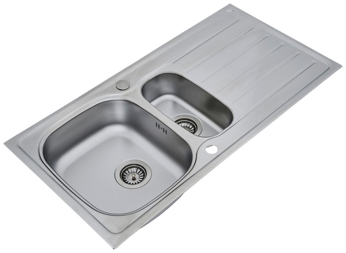 SPÜLE 1720DALLAS100X50  - Edelstahlfarben, MODERN, Metall (100/17,5/50cm) - Respekta