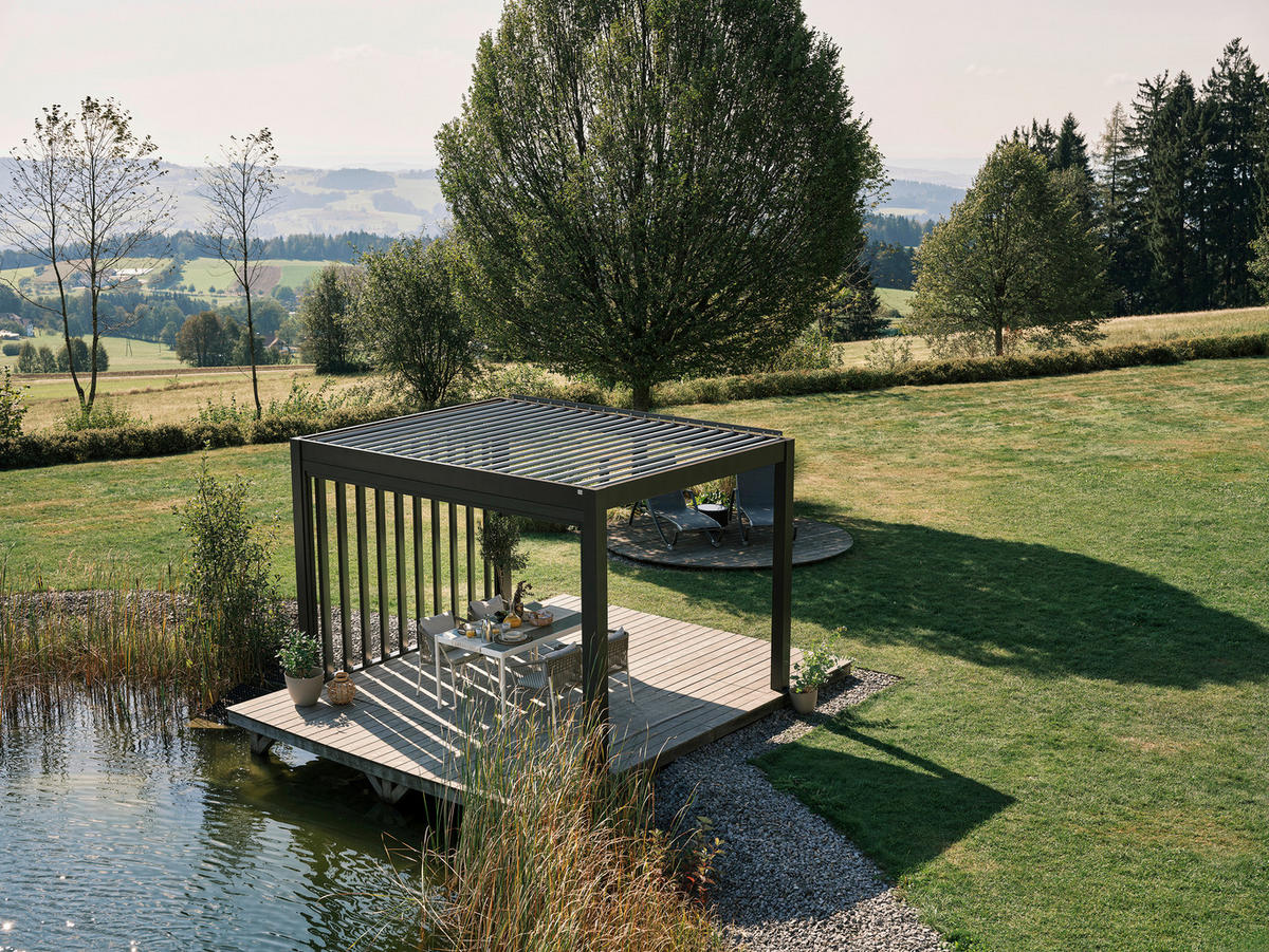 PAVILLON - Dunkelgrau/Silberfarben, Design, Metall (404,5/264/312cm) - Biohort