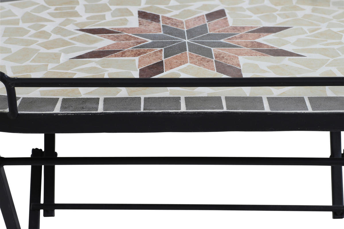 GARTENBEISTELLTISCH 68/41/60 cm  - Multicolor/Schwarz, MODERN, Keramik/Metall (68/41/60cm) - Siena Garden