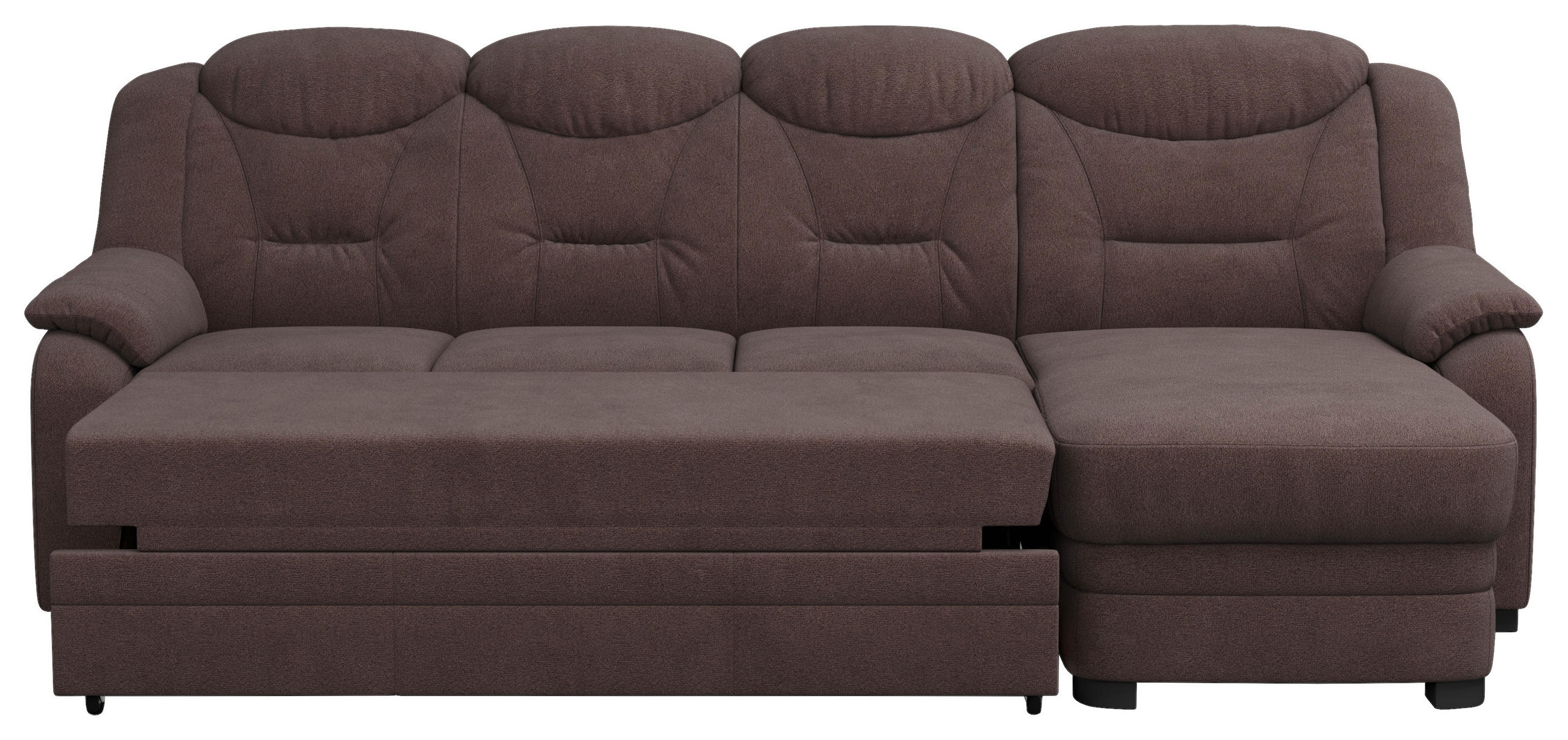 ECKSOFA in Chenille Braun  257/162 cm  - Schwarz/Braun, Basics, Kunststoff/Textil (257/162cm) - MID.YOU