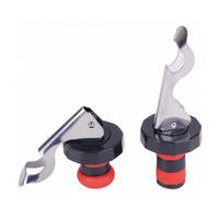 ČEP ZA BOCE  - srebrne boje/crvena, Basics, plastika (9,5/3,5/17cm)