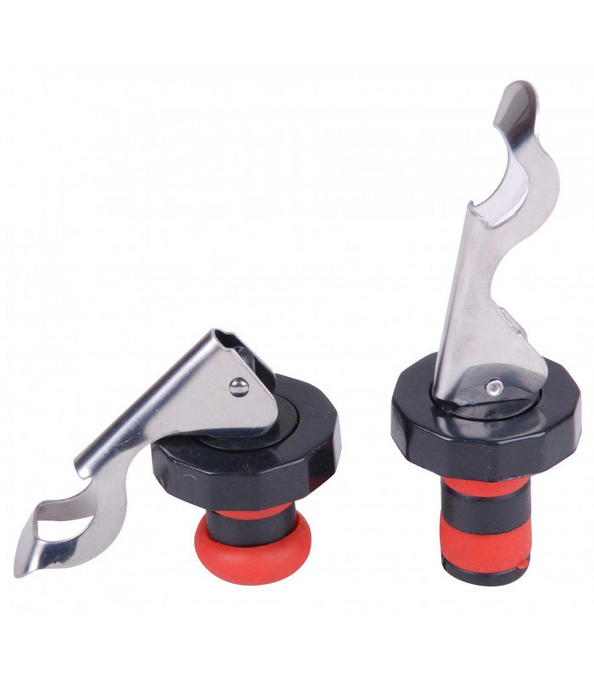 ČEP ZA BOCE  - srebrne boje/crvena, Basics, plastika (9,5/3,5/17cm)