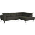 ECKSOFA in Chenille Graubraun  280/205 cm  - Graubraun/Schwarz, Design, Textil/Metall (280/205cm) - Xora