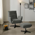 SESSEL in Teddystoff Grau  - Schwarz/Grau, Design, Textil/Metall (60/94/86cm) - Dieter Knoll