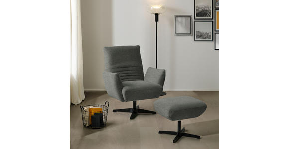 SESSEL in Teddystoff Grau  - Schwarz/Grau, Design, Textil/Metall (60/94/86cm) - Dieter Knoll