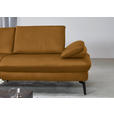 ECKSOFA in Echtleder Currygelb  - Currygelb/Schwarz, Design, Leder/Metall (157/325cm) - Dieter Knoll