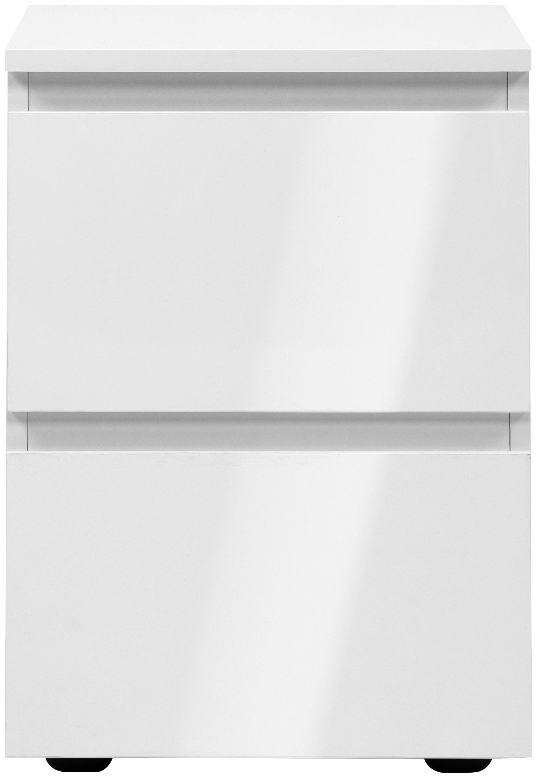 Nachtkästchen Norsk Weiß Glänzend H: 49 Cm