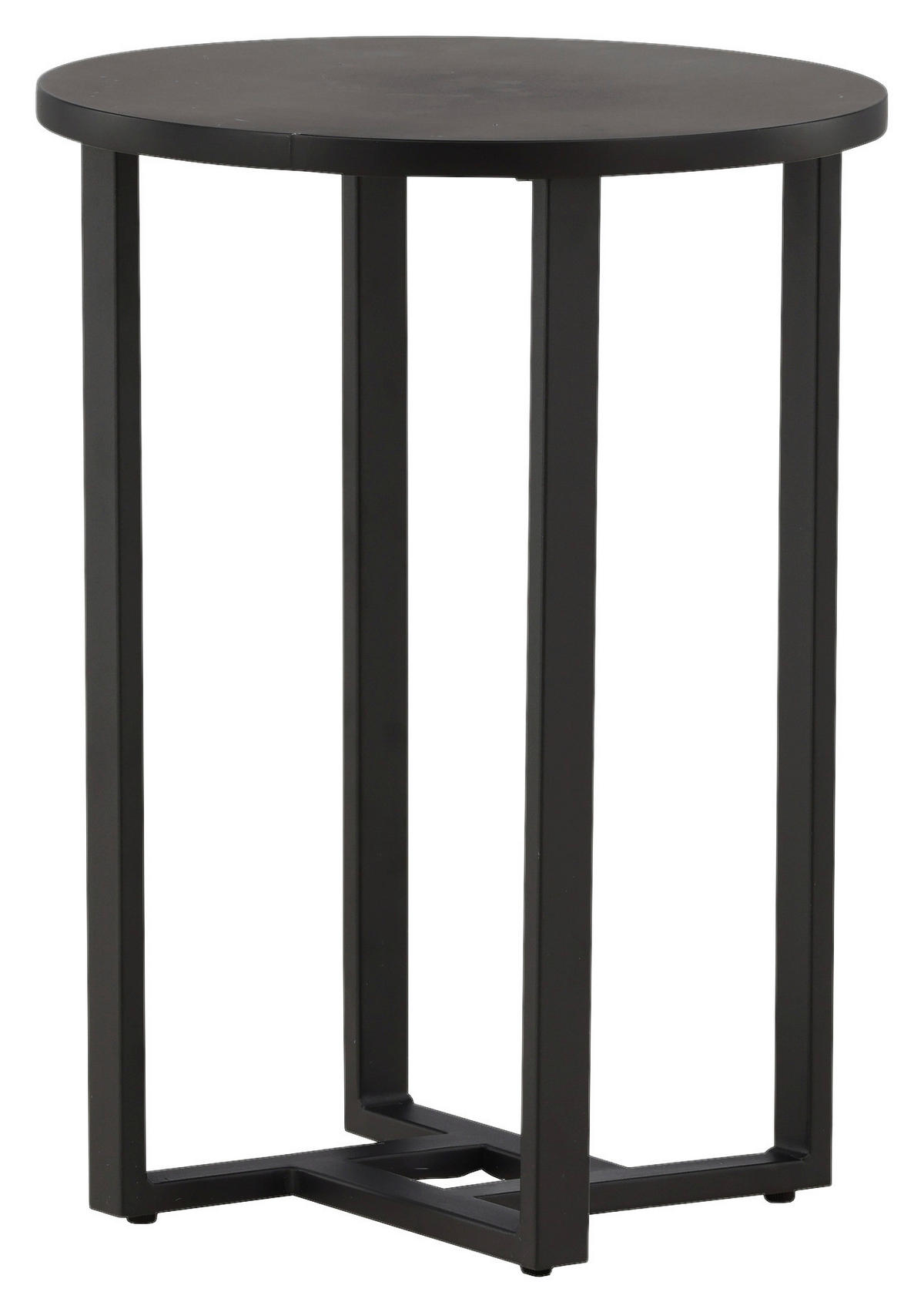COUCHTISCH furniert 40/40/55 cm rund Schwarz  - Schwarz, Design, Holzwerkstoff/Metall (40/40/55cm) - Livetastic