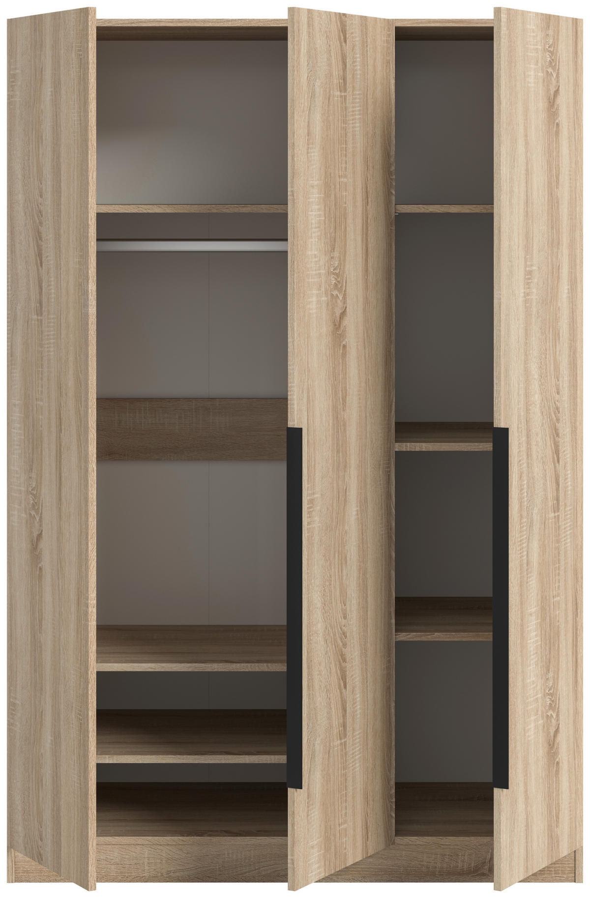 DREHTÜRENSCHRANK  in Sonoma Eiche  - Schwarz/Sonoma Eiche, MODERN, Holzwerkstoff/Kunststoff (120/181/52cm) - MID.YOU