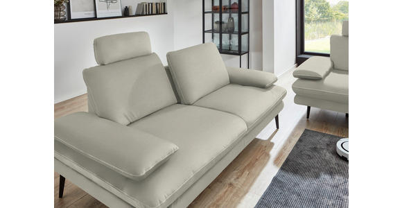 3-SITZER-SOFA in Velours Ecru - Ecru/Beige, Design, Textil/Metall (222/89/104cm) - Dieter Knoll