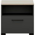 NACHTSCHRANK 50/48/42,1 cm  - Eichefarben/Anthrazit, Design, Holzwerkstoff/Metall (50/48/42,1cm) - Cantus