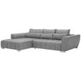 ECKSOFA in Webstoff Grau  - Silberfarben/Grau, MODERN, Kunststoff/Textil (218/304cm) - Carryhome