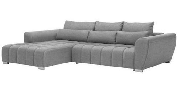 ECKSOFA in Webstoff Grau  - Silberfarben/Grau, MODERN, Kunststoff/Textil (218/304cm) - Carryhome