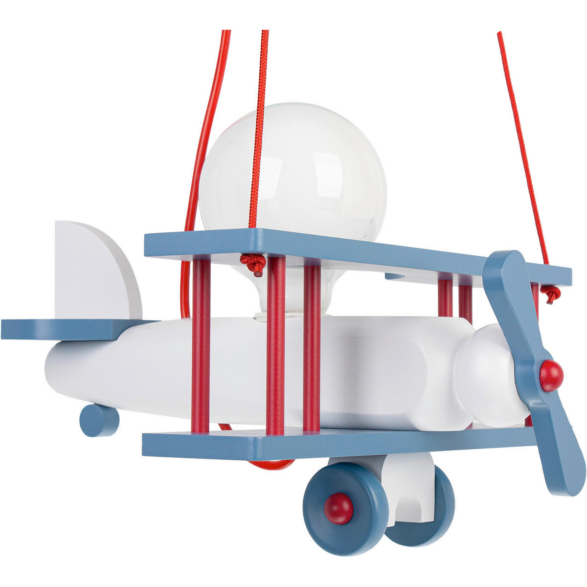 KINDERHÄNGELEUCHTE  29/31/75 cm    - Blau/Rot, KONVENTIONELL, Holz (29/31/75cm)