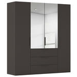 DREHTÜRENSCHRANK 201/223/61 cm,  in Graphitfarben, 4-türig  - Graphitfarben, Basics, Glas/Holzwerkstoff (201/223/61cm) - Novel
