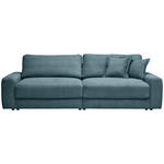 BIGSOFA in Cord Graublau  - Graublau/Schwarz, MODERN, Kunststoff/Textil (278/93/112cm) - Carryhome