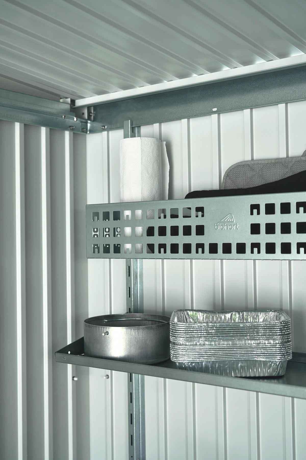 GERÄTEHAUS 180/218/260 cm  - Silberfarben, Basics, Metall (180/218/260cm) - Biohort