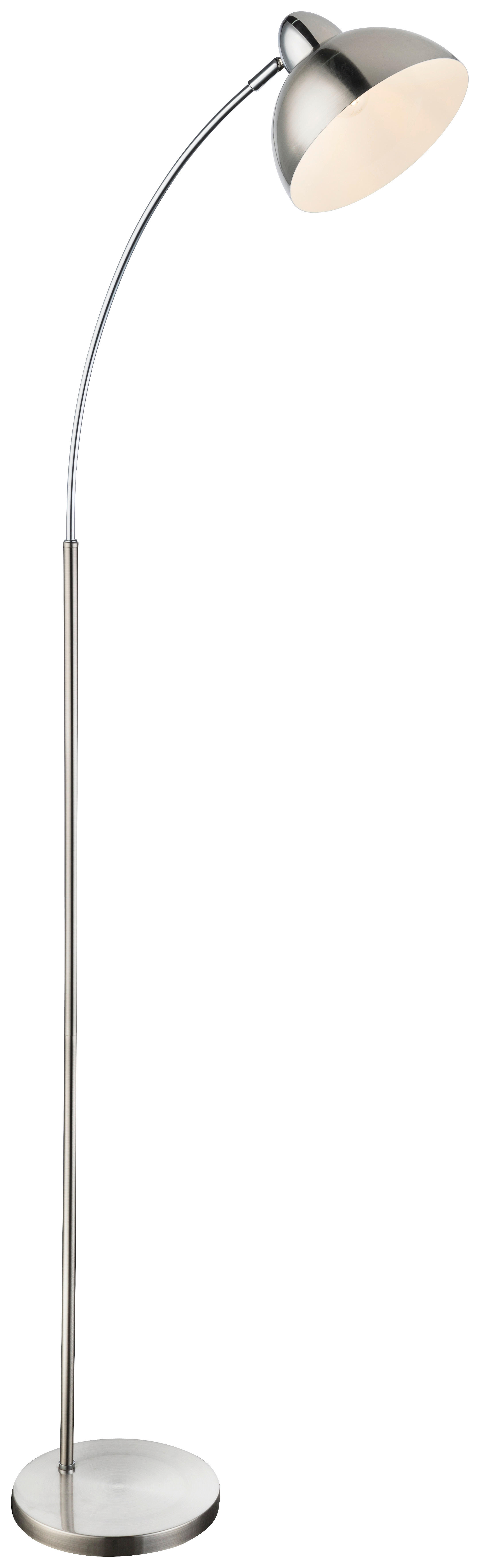 BOGENLEUCHTE 50/23/155 cm    - Weiß/Nickelfarben, Trend, Metall (50/23/155cm) - Globo