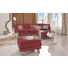 Ecksofa Echtleder Rücken echt - Alufarben/Dunkelrot, KONVENTIONELL, Leder/Metall (246/220cm) - Celina Home