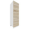 GESCHIRRSCHRANK 60/207/57 cm  in Weiß, Sonoma Eiche  - Alufarben/Weiß, KONVENTIONELL, Holzwerkstoff/Metall (60/207/57cm) - MID.YOU