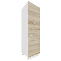 GESCHIRRSCHRANK 60/207/57 cm  in Weiß, Sonoma Eiche  - Alufarben/Weiß, KONVENTIONELL, Holzwerkstoff/Metall (60/207/57cm) - MID.YOU