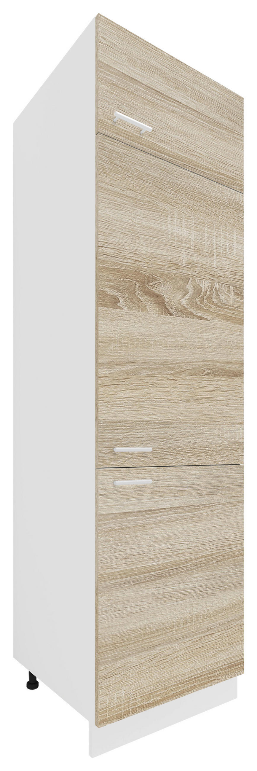 GESCHIRRSCHRANK 60/207/57 cm  in Weiß, Sonoma Eiche  - Alufarben/Weiß, KONVENTIONELL, Holzwerkstoff/Metall (60/207/57cm) - MID.YOU