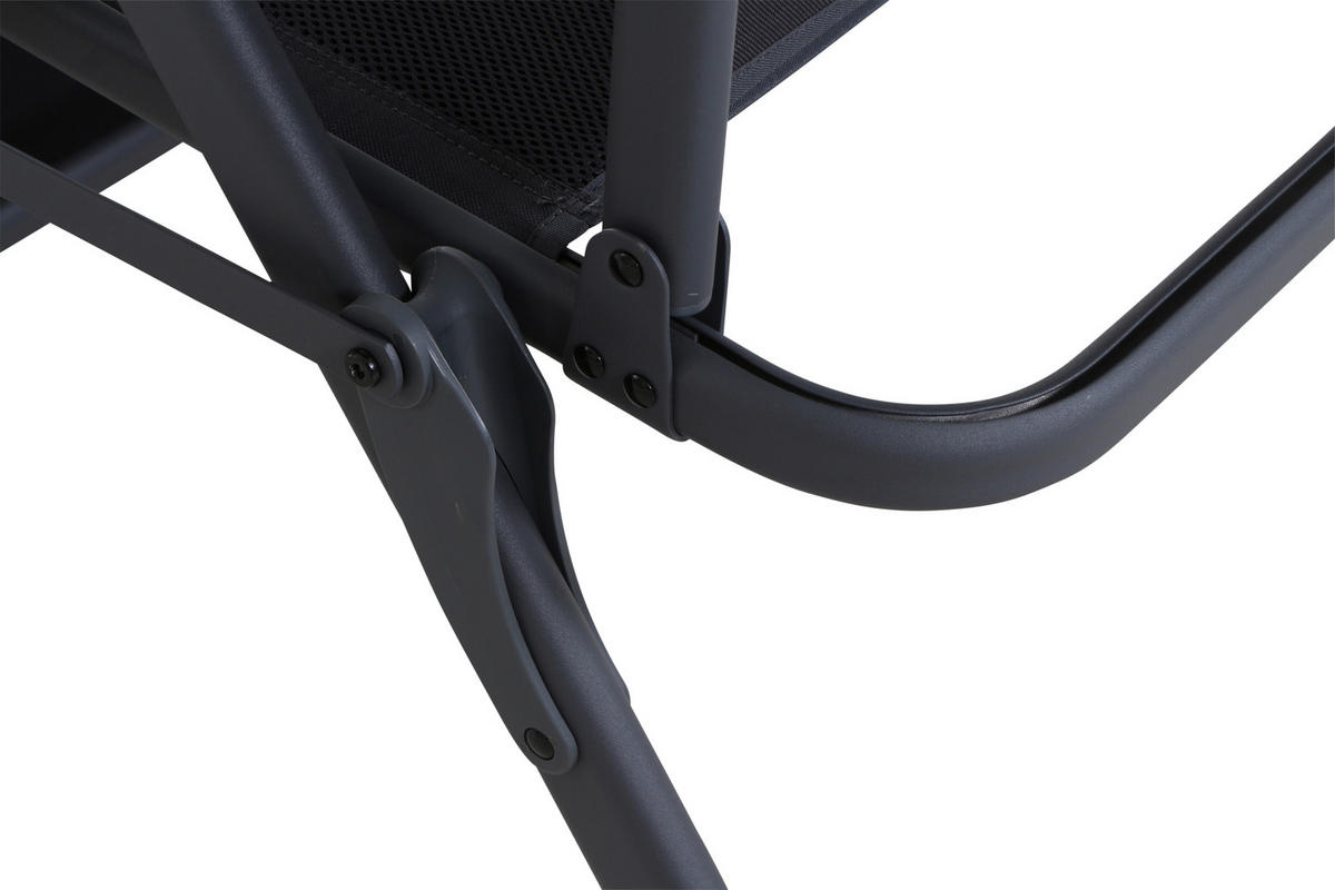 GARTEN-RELAXLIEGE 75/123/91 cm  - Anthrazit, KONVENTIONELL, Textil/Metall (75/123/91cm) - Siena Garden