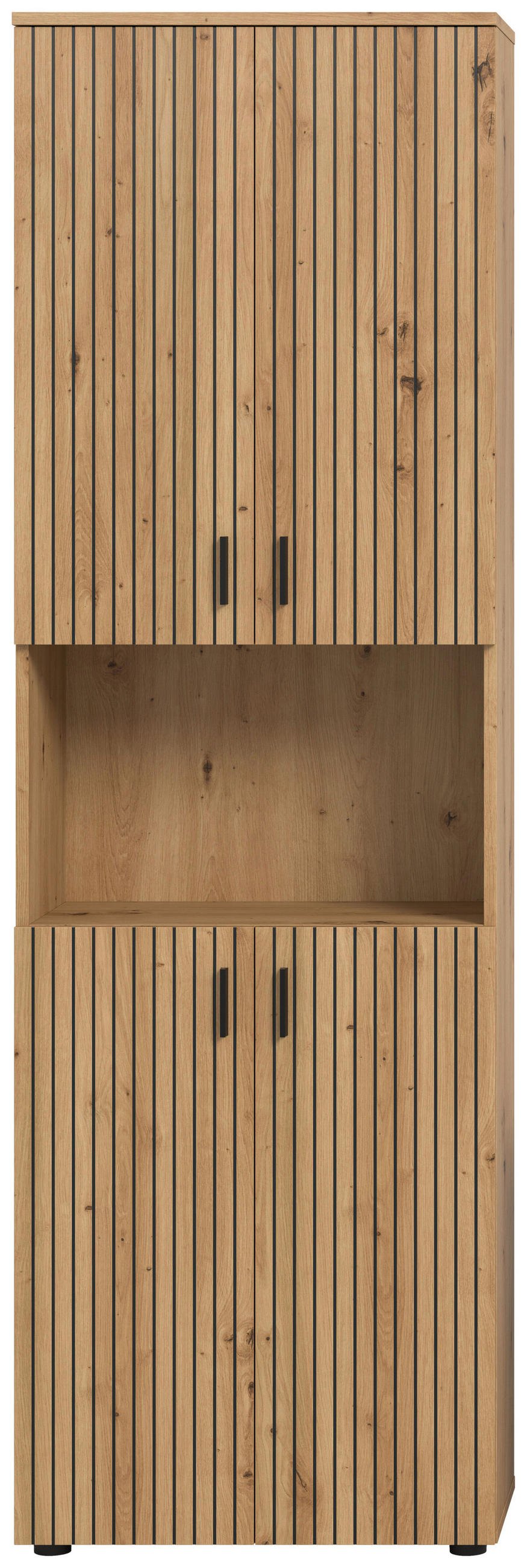 HOCHSCHRANK 60/192/30 cm  - Schwarz/Eiche Artisan, Basics, Holzwerkstoff/Kunststoff (60/192/30cm) - MID.YOU