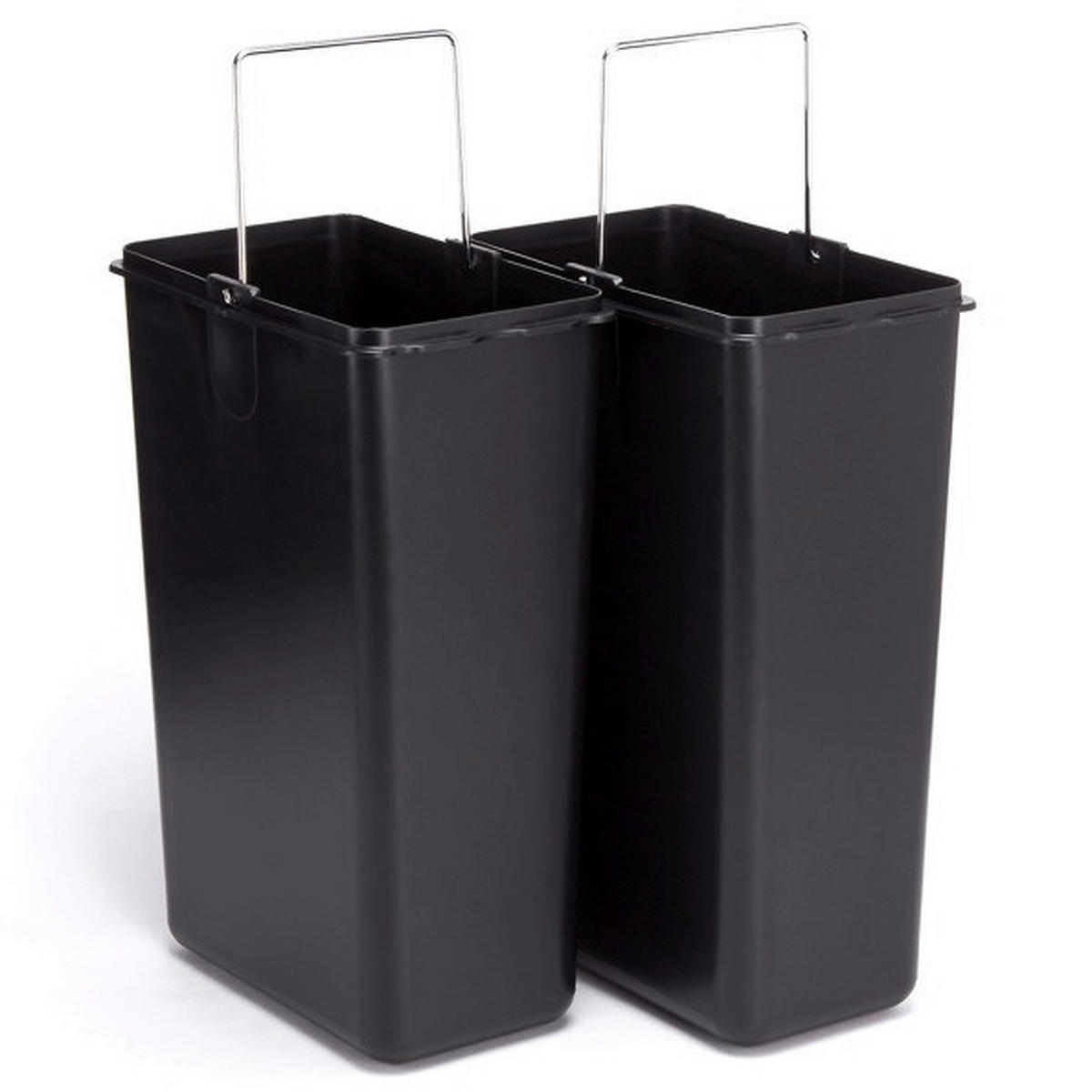 TRETEIMER 16 l  Metall  - Silberfarben/Schwarz, Basics, Kunststoff/Metall (31/26,5/39,5cm)