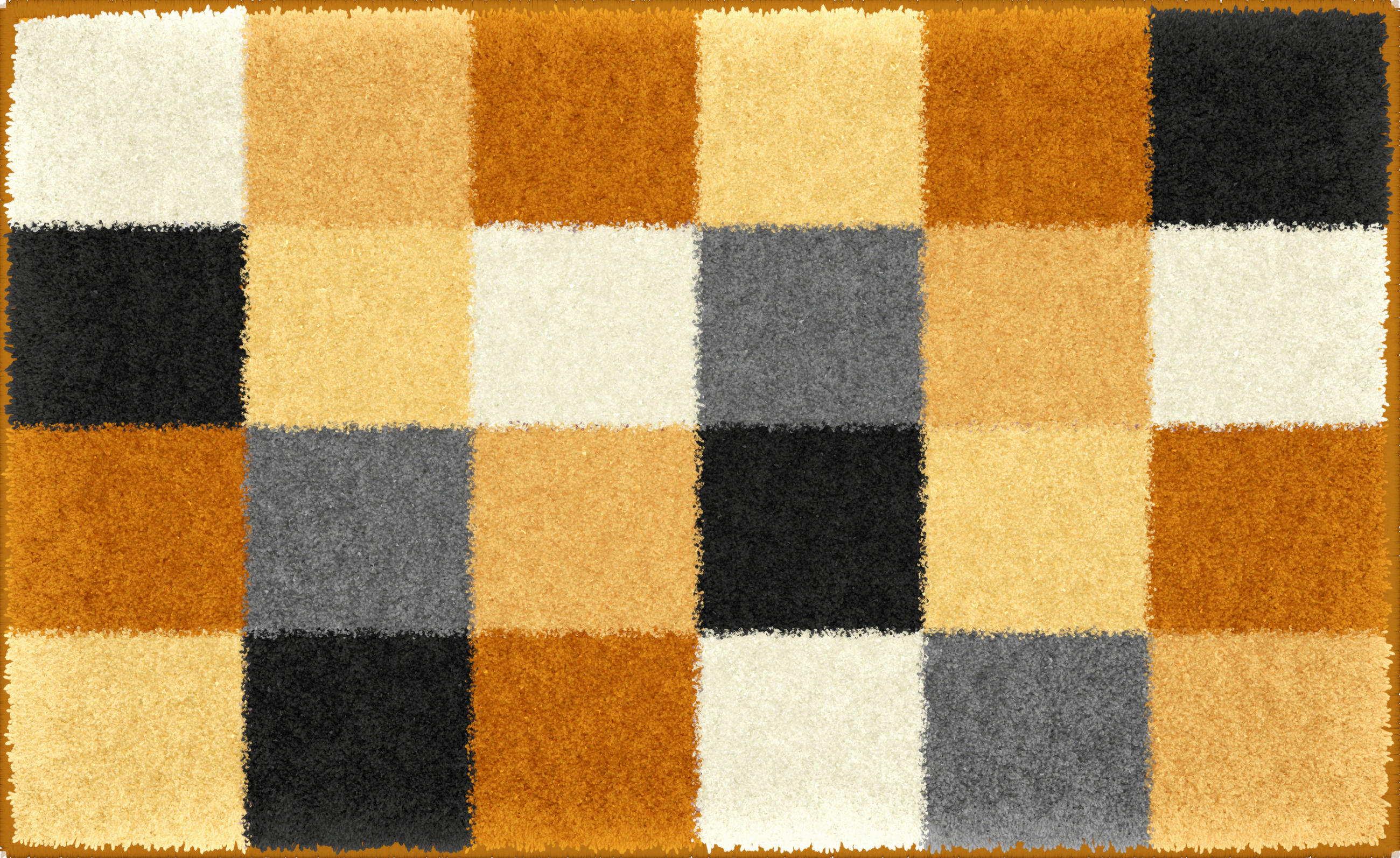 BADTEPPICH Gelb, Schwarz, Weiß 60/100 cm  - Gelb/Schwarz, Basics, Kunststoff/Textil (60/100cm) - Grund