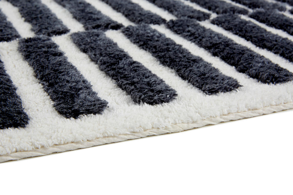 BADTEPPICH Barbados Schwarz 67/110 cm  - Schwarz, Basics, Textil (67/110cm) - Schöner Wohnen