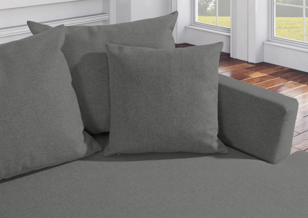 ECKSOFA Braun Flachgewebe  - Schwarz/Braun, Design, Kunststoff/Textil (235/175cm) - home24
