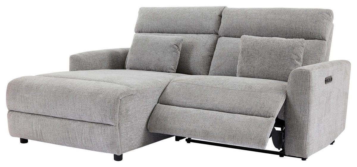 ECKSOFA Grau Webstoff  - Schwarz/Grau, Design, Kunststoff/Textil (212/101/97cm) - Carryhome