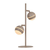 LED-TISCHLEUCHTE Biarritz 24/42/15 cm  - Sandfarben/Schwarzchrom, Design, Kunststoff/Metall (24/42/15cm)