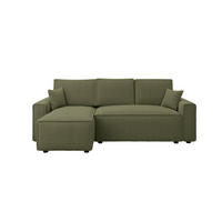 ECKSOFA Grün Bouclé Zierkissen, Rückenkissen, Bettkasten, Schlaffunktion, Rücken echt, Liegefläche im Originalstoff  - Schwarz/Grün, MODERN, Kunststoff/Textil (143/232cm) - Carryhome