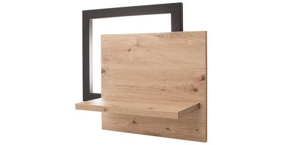 WANDBOARD  56/51/24 cm  - Eichefarben/Anthrazit, Design, Holzwerkstoff (56/51/24cm) - Carryhome